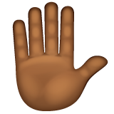 Raised Hand: Medium-Dark Skin Tone on WhatsApp