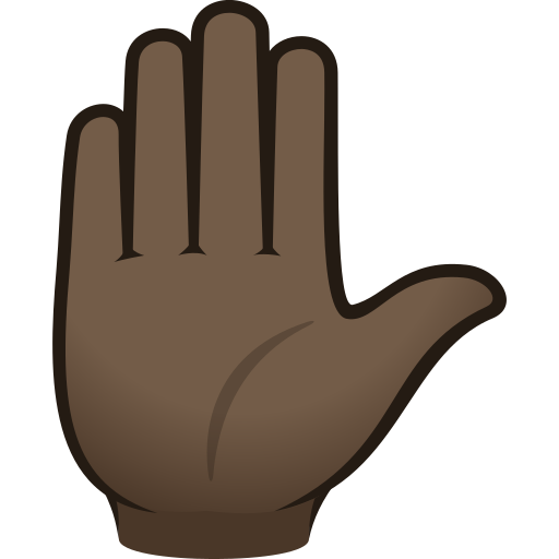 Raised Hand: Dark Skin Tone on JoyPixels