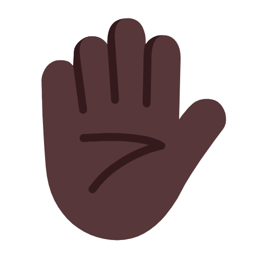 Raised Hand: Dark Skin Tone on Microsoft Fluent