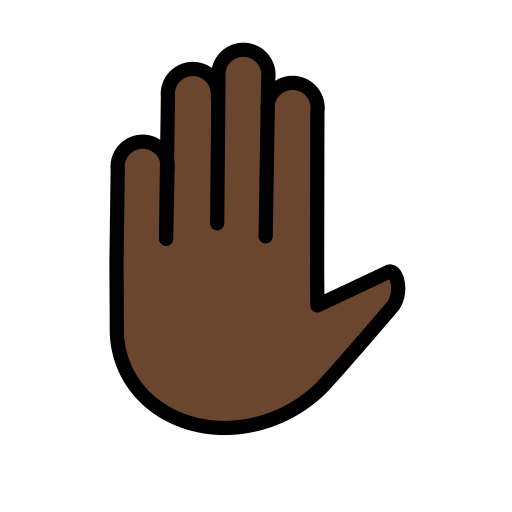 Raised Hand: Dark Skin Tone on OpenMoji