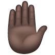 Raised Hand: Dark Skin Tone on Samsung