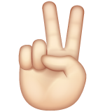 Victory Hand: Light Skin Tone on WhatsApp