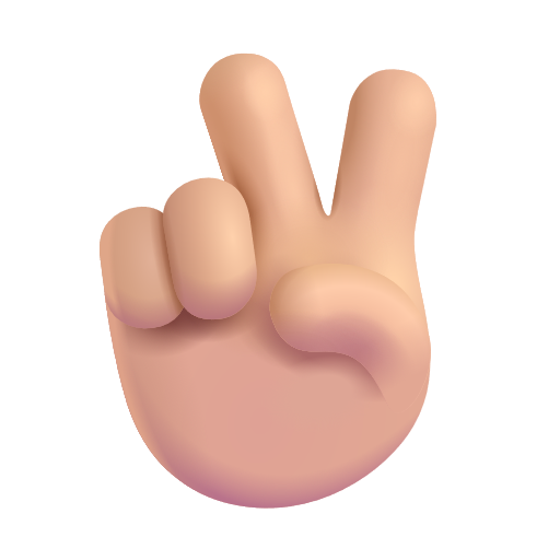 Victory Hand: Medium-Light Skin Tone on Microsoft 3D