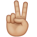 Victory Hand: Medium-Light Skin Tone on WhatsApp