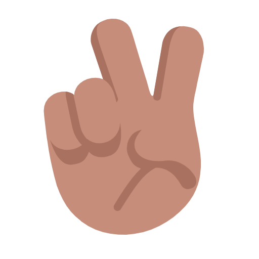 Victory Hand: Medium Skin Tone on Microsoft Fluent