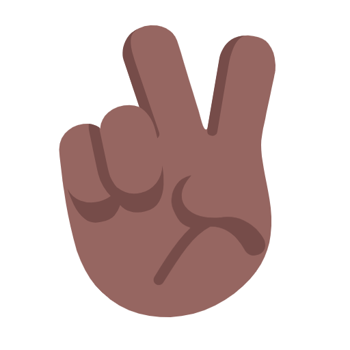 Victory Hand: Medium-Dark Skin Tone on Microsoft Fluent