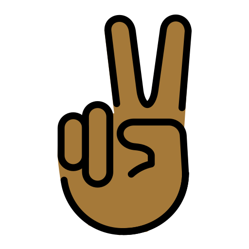 Victory Hand: Medium-Dark Skin Tone on OpenMoji