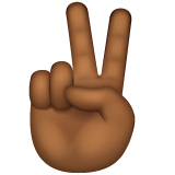 Victory Hand: Medium-Dark Skin Tone on WhatsApp