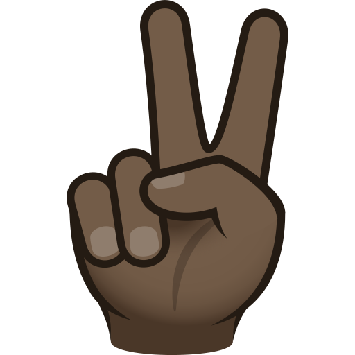 Victory Hand: Dark Skin Tone on JoyPixels