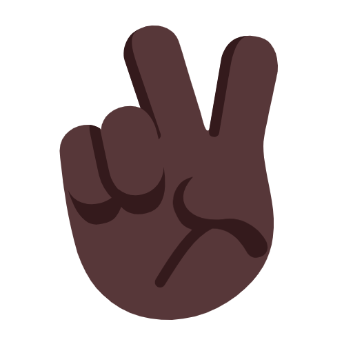 Victory Hand: Dark Skin Tone on Microsoft Fluent