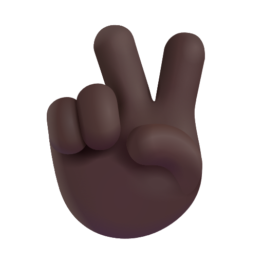 Victory Hand: Dark Skin Tone on Microsoft 3D
