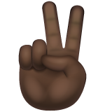 Victory Hand: Dark Skin Tone on WhatsApp