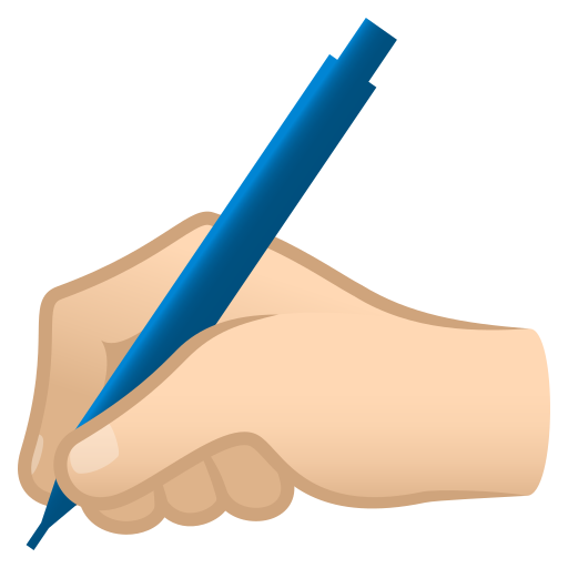 Writing Hand: Light Skin Tone on JoyPixels