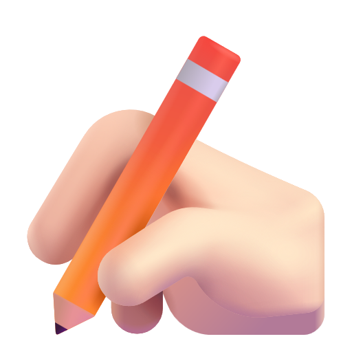 Writing Hand: Light Skin Tone on Microsoft 3D