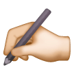 Writing Hand: Light Skin Tone on Samsung