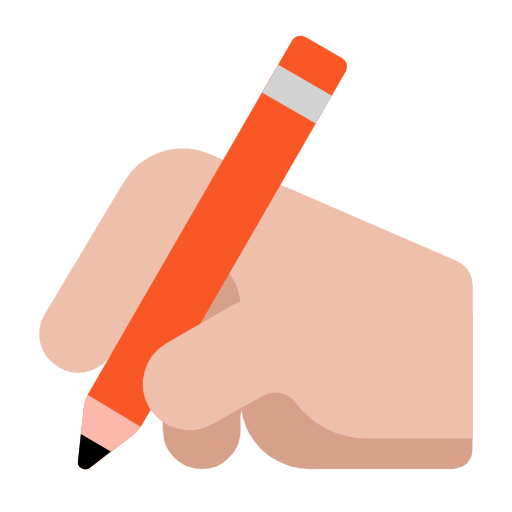 Writing Hand: Medium-Light Skin Tone on Microsoft Fluent