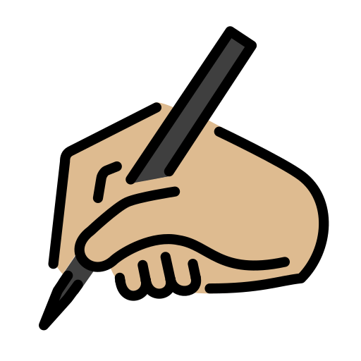 Writing Hand: Medium-Light Skin Tone on OpenMoji