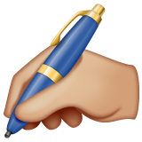Writing Hand: Medium-Light Skin Tone on WhatsApp