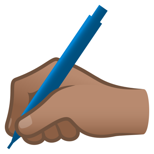 Writing Hand: Medium Skin Tone on JoyPixels