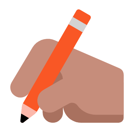 Writing Hand: Medium Skin Tone on Microsoft Fluent