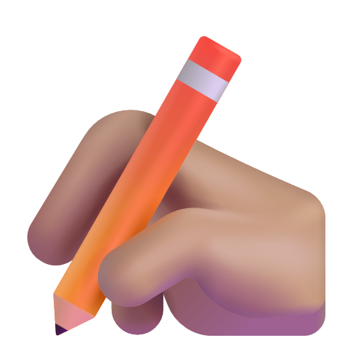 Writing Hand: Medium Skin Tone on Microsoft 3D