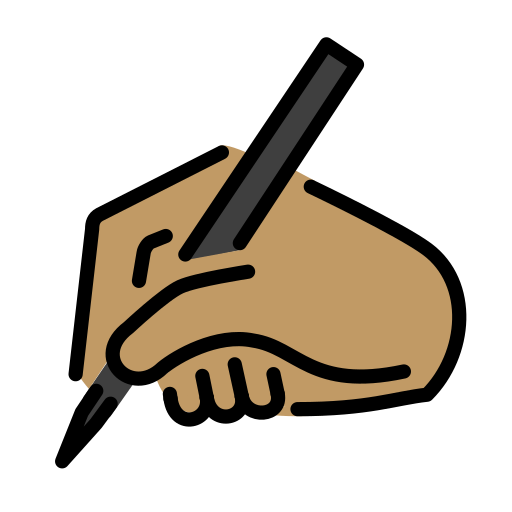 Writing Hand: Medium Skin Tone on OpenMoji