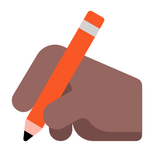Writing Hand: Medium-Dark Skin Tone on Microsoft Fluent