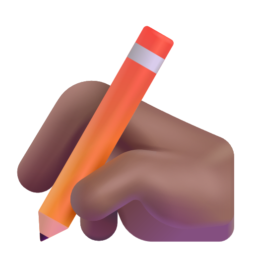 Writing Hand: Medium-Dark Skin Tone on Microsoft 3D