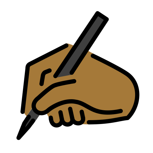 Writing Hand: Medium-Dark Skin Tone on OpenMoji