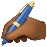 Writing Hand: Medium-Dark Skin Tone on WhatsApp