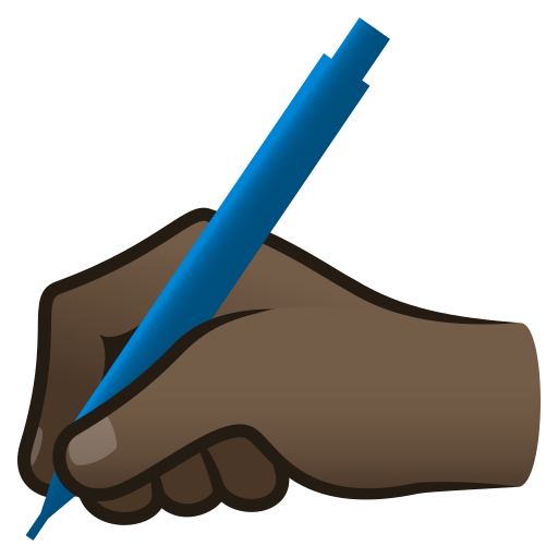 Writing Hand: Dark Skin Tone on JoyPixels