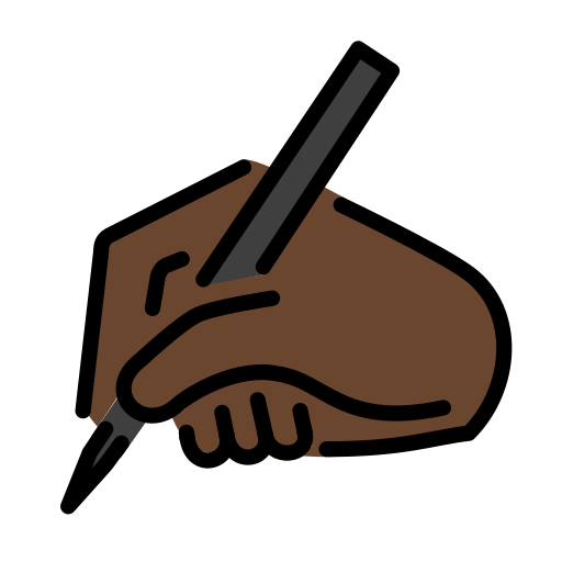 Writing Hand: Dark Skin Tone on OpenMoji