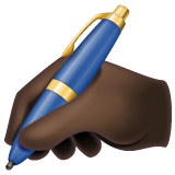 Writing Hand: Dark Skin Tone on WhatsApp