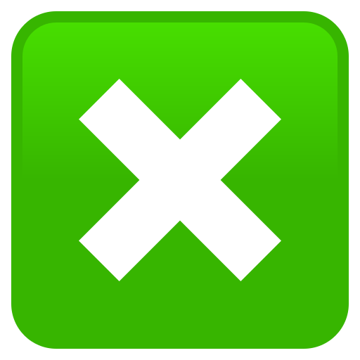 Negative Squared Cross Mark on JoyPixels