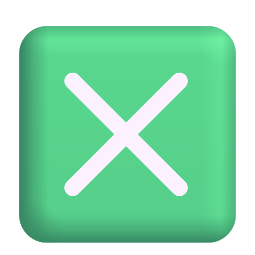 Negative Squared Cross Mark on Microsoft 3D