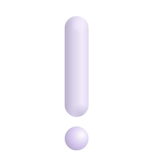 White Exclamation Mark Ornament on Microsoft 3D