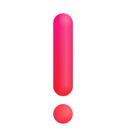 Heavy Exclamation Mark Symbol on Microsoft 3D