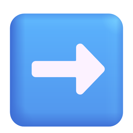 Black Rightwards Arrow on Microsoft 3D