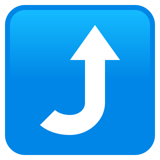 Arrow Pointing Rightwards Then Curving Upwards on JoyPixels