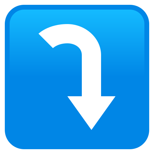 Arrow Pointing Rightwards Then Curving Downwards on JoyPixels
