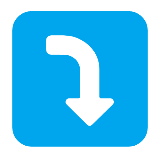 Arrow Pointing Rightwards Then Curving Downwards on Microsoft Fluent