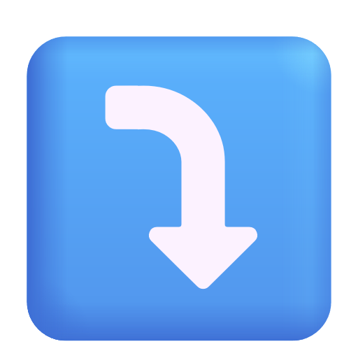 Arrow Pointing Rightwards Then Curving Downwards on Microsoft 3D