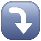 Arrow Pointing Rightwards Then Curving Downwards on WhatsApp