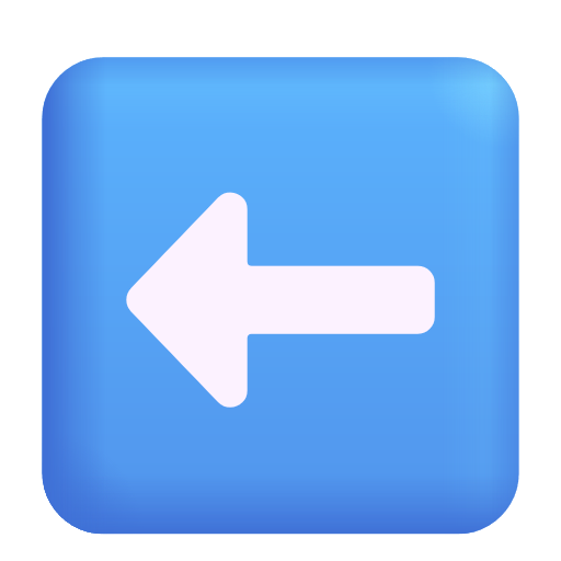 Leftwards Black Arrow on Microsoft 3D
