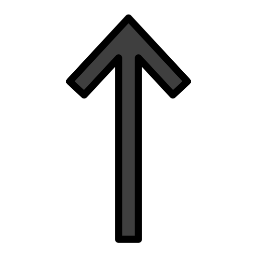 Upwards Black Arrow on OpenMoji
