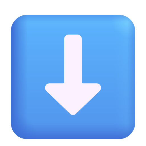 Downwards Black Arrow on Microsoft 3D