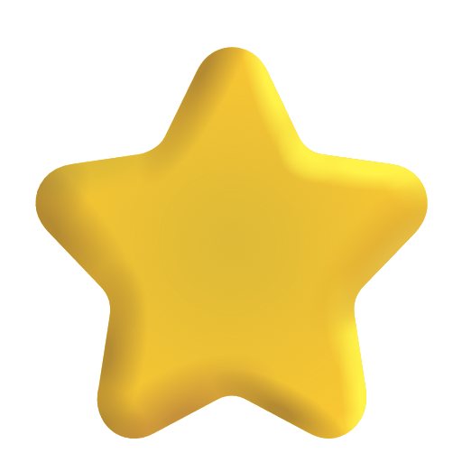 White Medium Star on Microsoft 3D