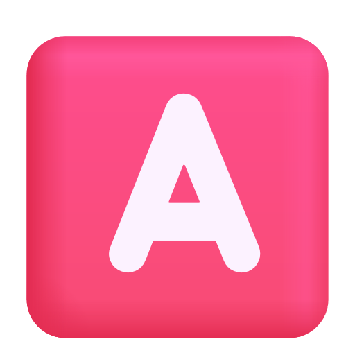 Negative Squared Latin Capital Letter A on Microsoft 3D