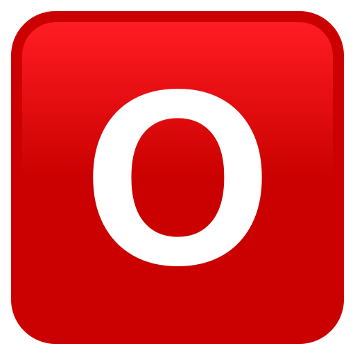 Negative Squared Latin Capital Letter O on JoyPixels