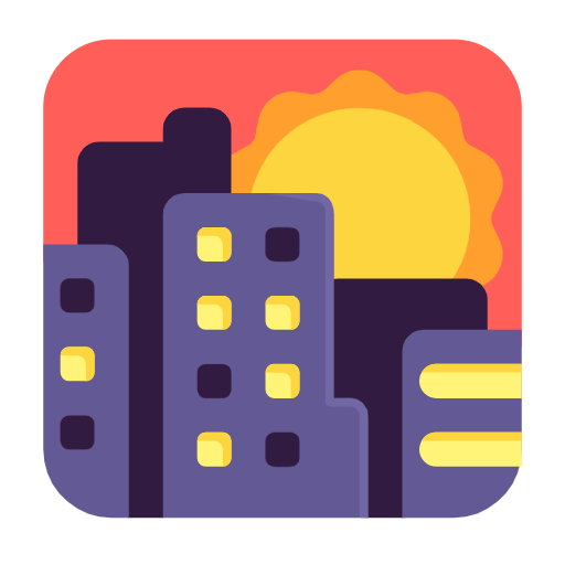 Sunset Over Buildings on Microsoft Fluent
